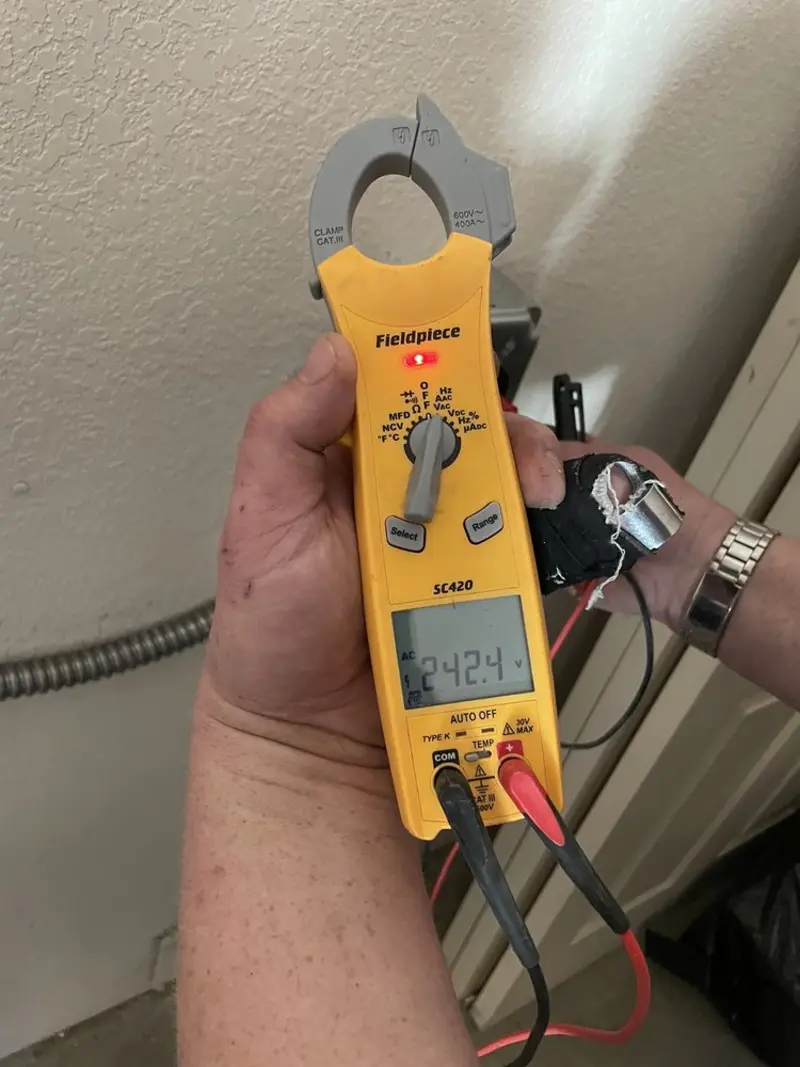 Voltage testing with clamp meter during Generator Installation in New Baltimore